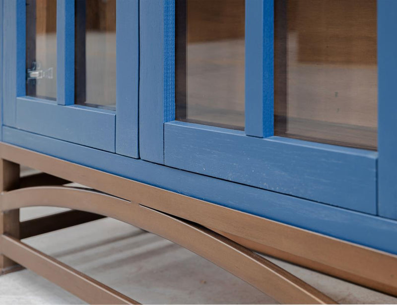 IFD Obsidian Glass Door Cabinet