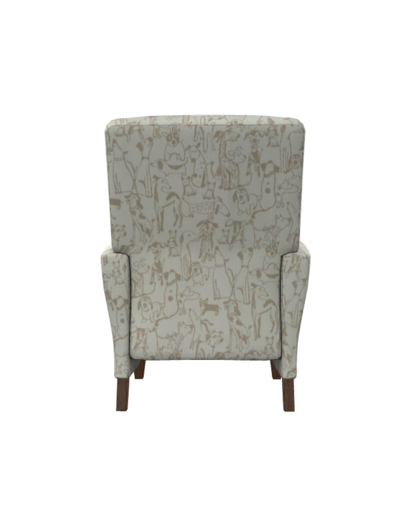 LA-Z-BOY SCARLETT High Leg Recliner / Taupe Dog Print