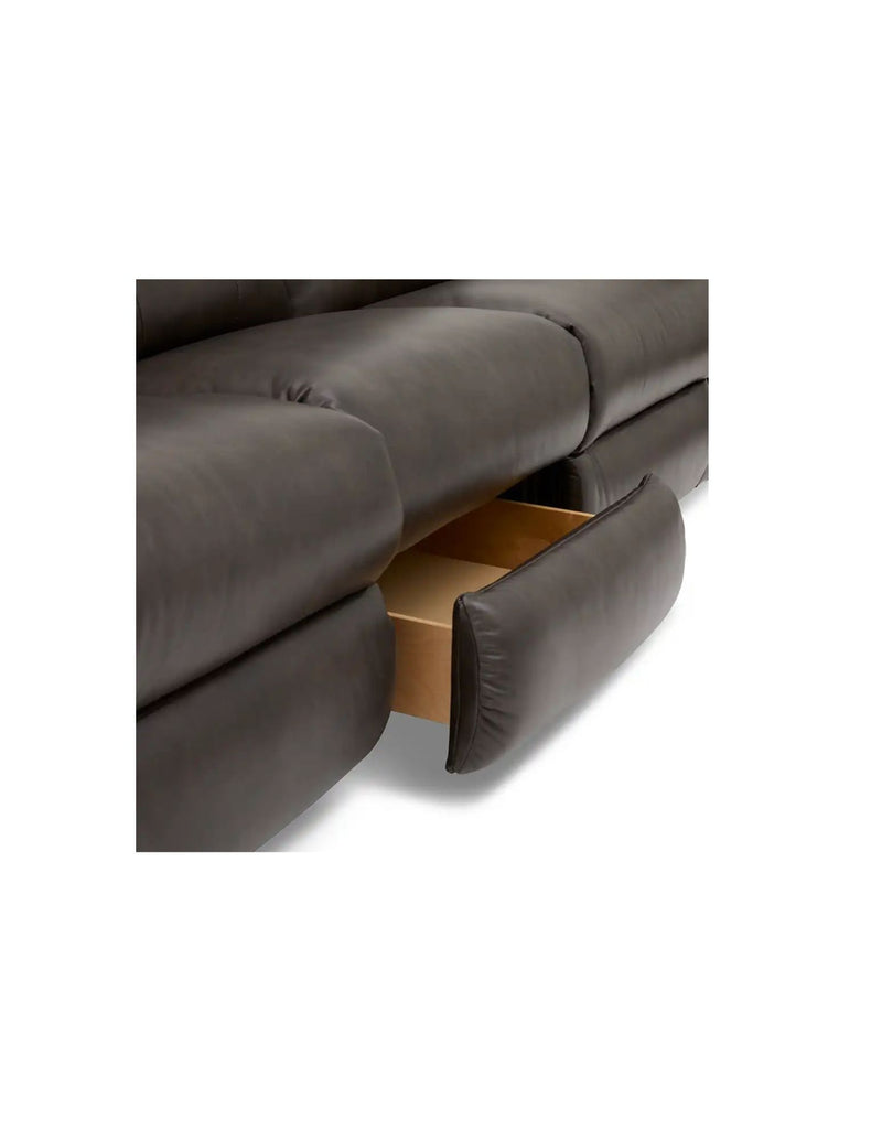 LAZBOY Belmont Reclining Sofa w/ Drop Down Table - Camel