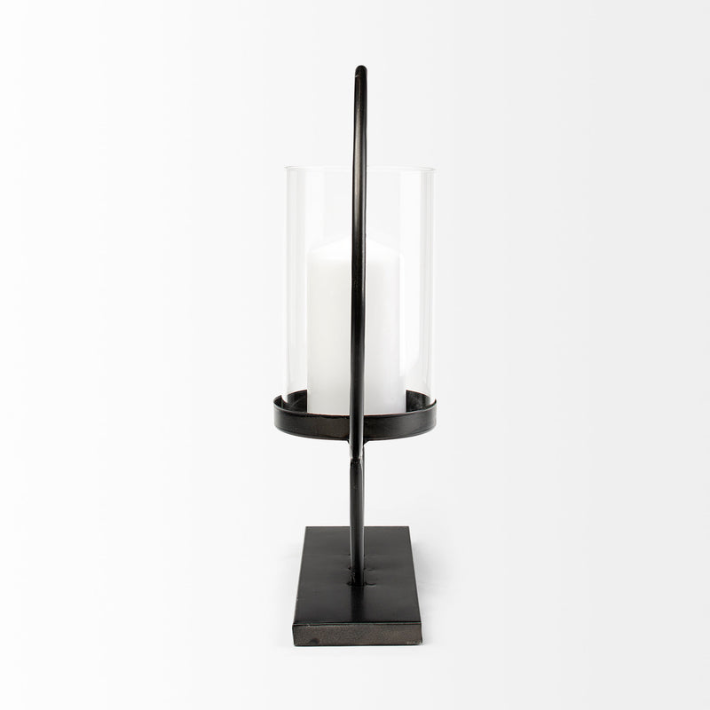 Mercana Saturn I Small Black Metal Table Candle Holder