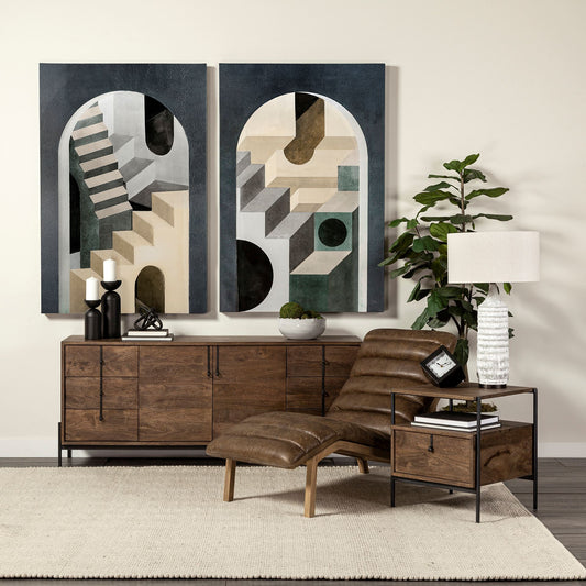 Mercana Harlan (30.5"H) Beige-Toned Fabric Shade Gray Concrete Base Table Lamp