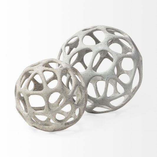 Mercana Spiro 6L x 6W Off-White Hollow Decorative Orb