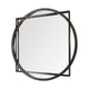 Mercana Norbert 46" Round-Square Black Wood/Metal Frame Mirror