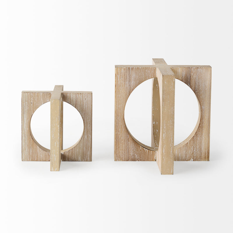 Mercana Cambie 5.7L x 5.7W x 5.7H Light Brown Wood Small Decorative Object