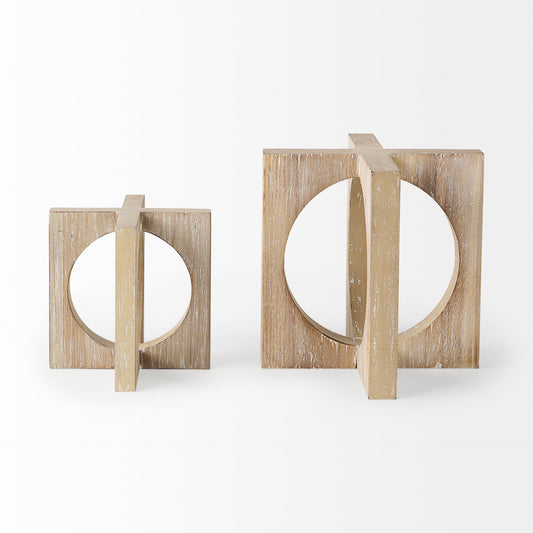 Mercana Cambie 7.9L x 7.9W x 11.8H Light Brown Wood Large Decorative Object