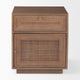 Mercana Grier Medium Brown Wood w/ Cane Accent Table-Nightstand
