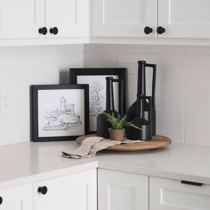 Mercana Burton 10.8H Small Matte Black Ceramic Jug Vase