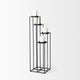Mercana Cindy 4-Tier, Matte Black Metal w/ Hurricane Glass, Pillar Candle Floor Lantern