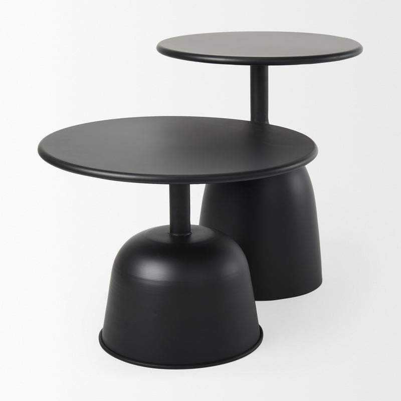 Mercana Talulla 19.7L x 19.7W x 14.8H Metal Matte Black Accent Table