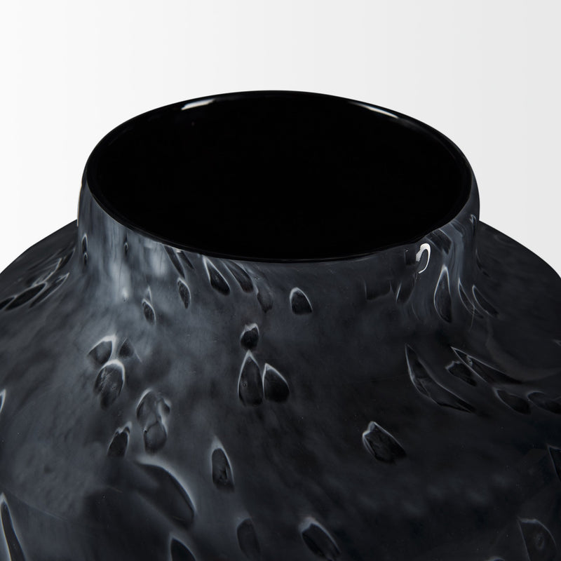 Mercana Masai Small Black Mottled Glass Vase