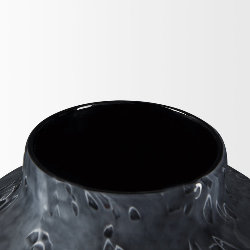 Mercana Masai Small Black Mottled Glass Vase