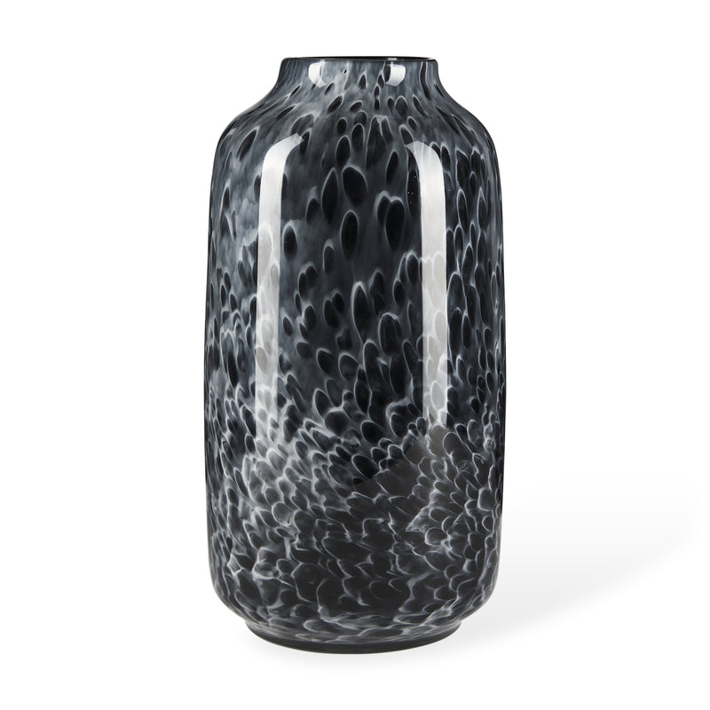 Mercana Masai Large Black Mottled Glass Vase