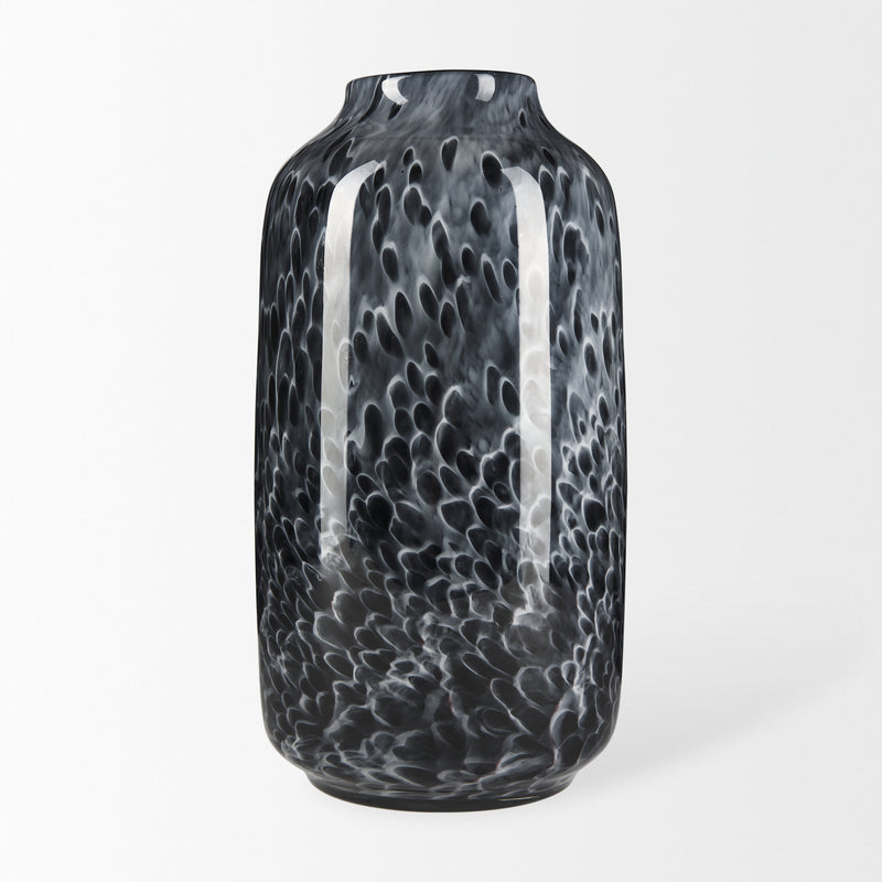 Mercana Masai Large Black Mottled Glass Vase