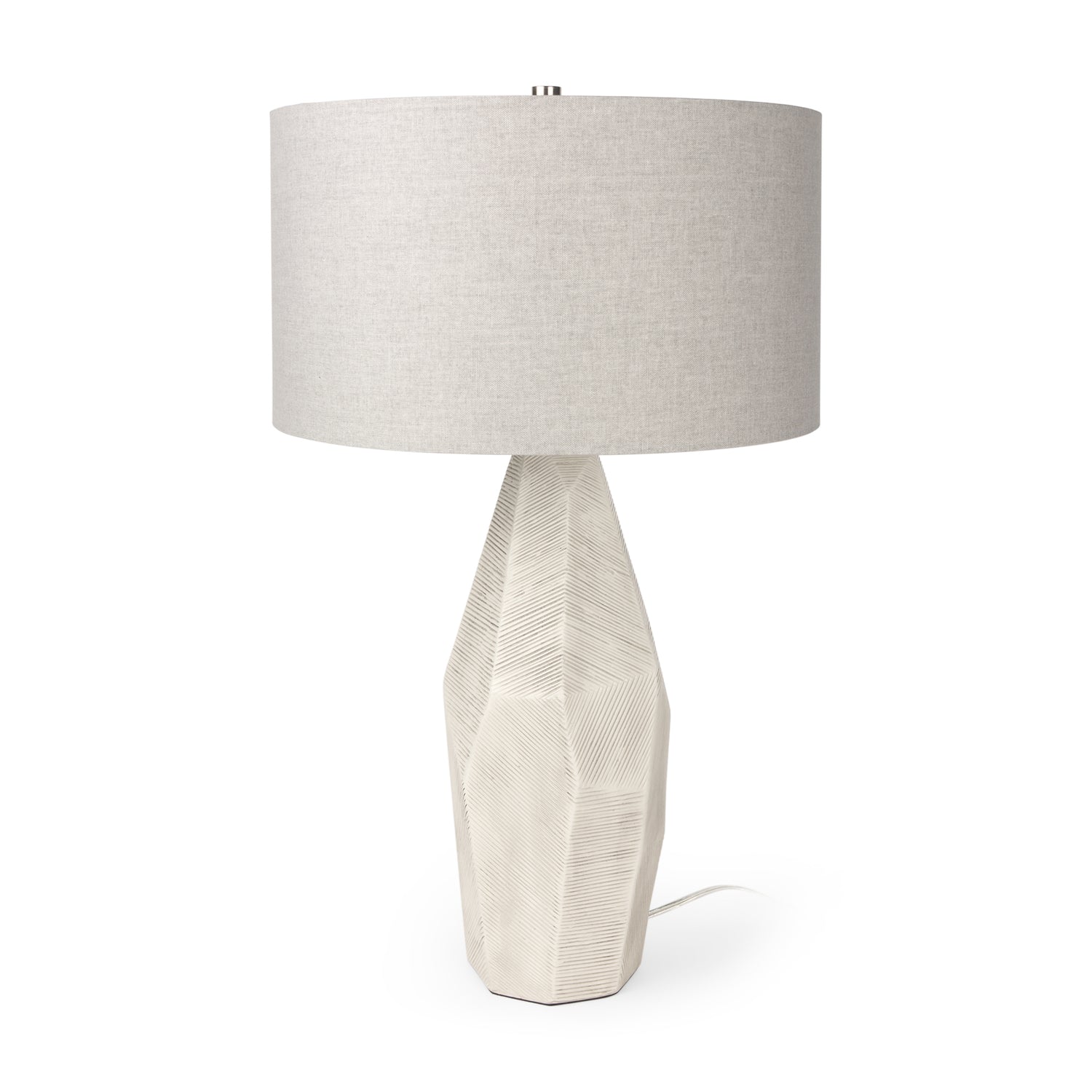 Mercana Piven Cream Textured Ceramic Table Lamp