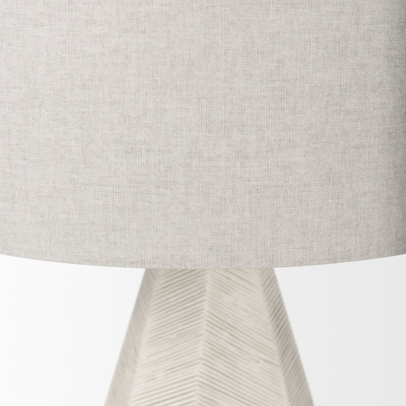 Mercana Piven Cream Textured Ceramic Table Lamp