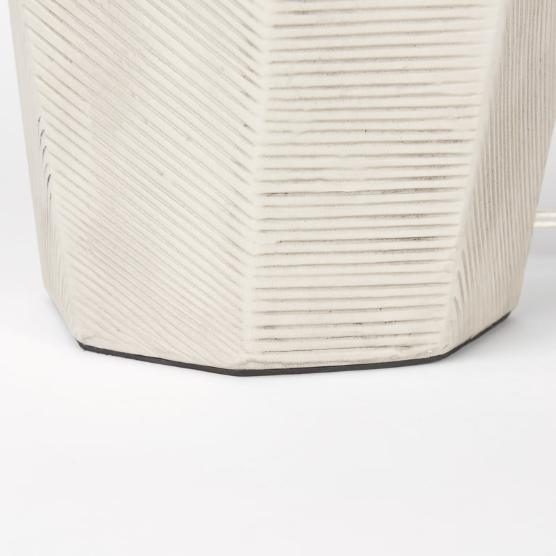 Mercana Piven Cream Textured Ceramic Table Lamp