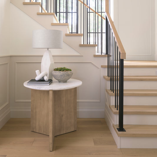 Mercana Piven Cream Textured Ceramic Table Lamp