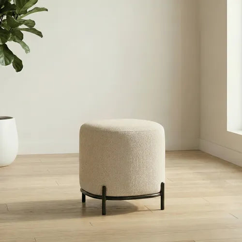 Pender Pin Leg Ottoman Stool Oatmeal Cream