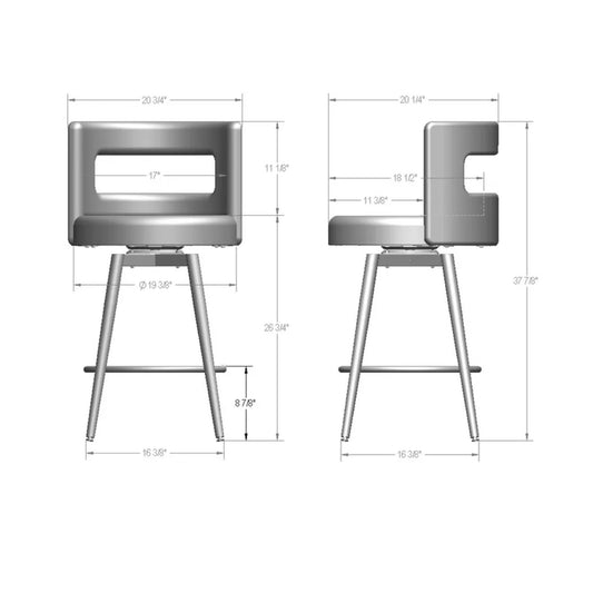 Amisco Curtis Swivel Stool