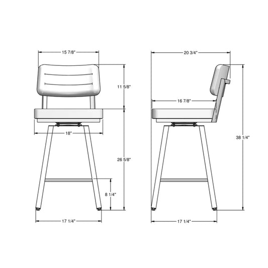 Amisco Phoebe Swivel Stool