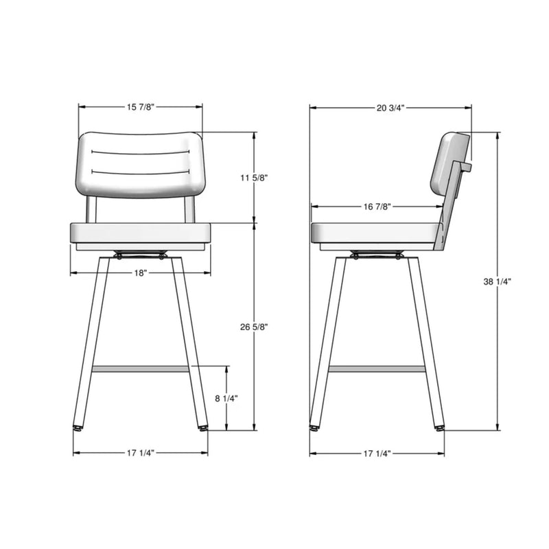 Amisco Phoebe Swivel Stool