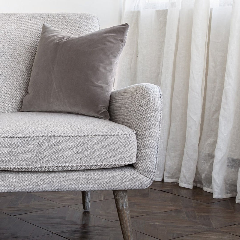Style in Form Breathe 18" Square Feather Cushion - Quiet Grey Velvet.