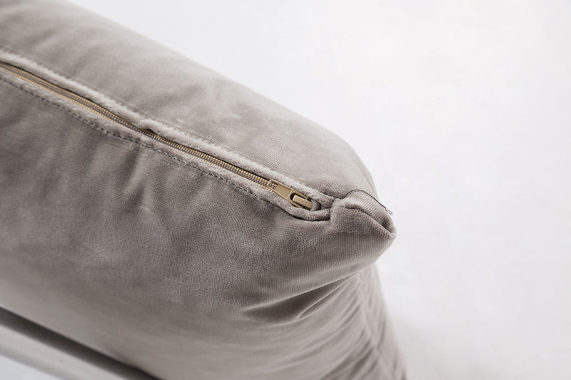 Style in Form Breathe 18" Square Feather Cushion - Quiet Grey Velvet.