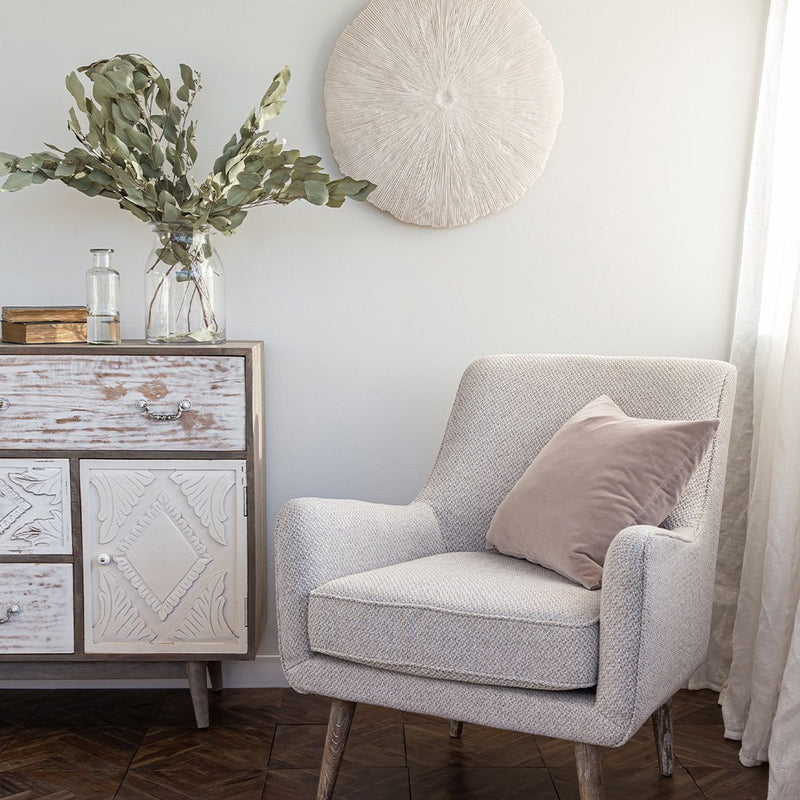 Style in Form Breathe 18" Square Feather Cushion - Oyster Velvet.