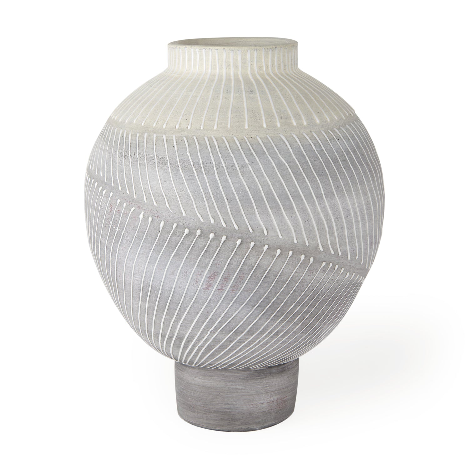 Mercana Blume 12.5H Off-White w/ Gray Textured Vase