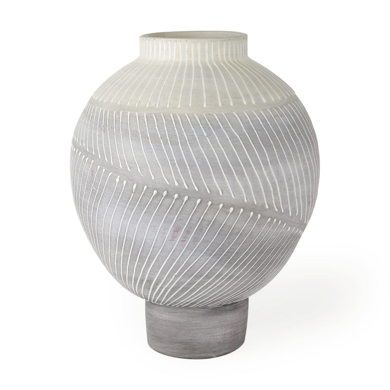 Mercana Blume 12.5H Off-White w/ Gray Textured Vase
