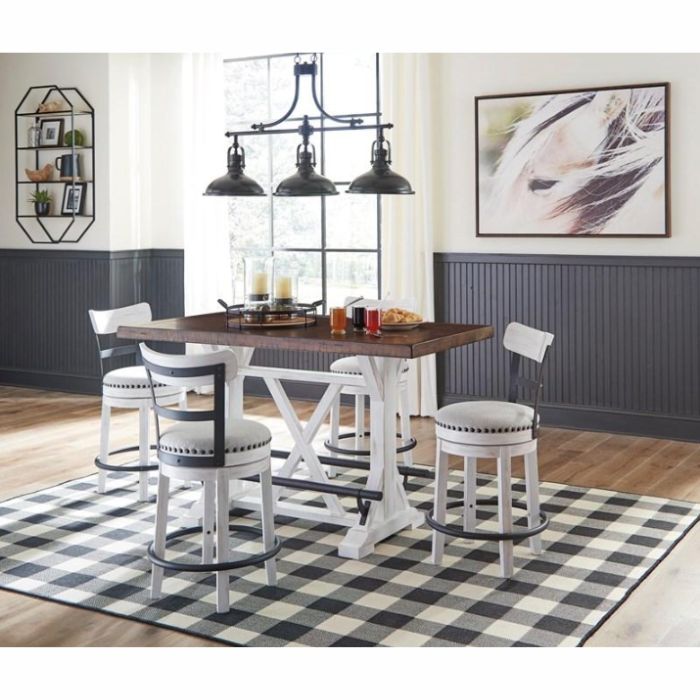 ASHLEY Valebeck Counter Dining Set - White / 3 pce