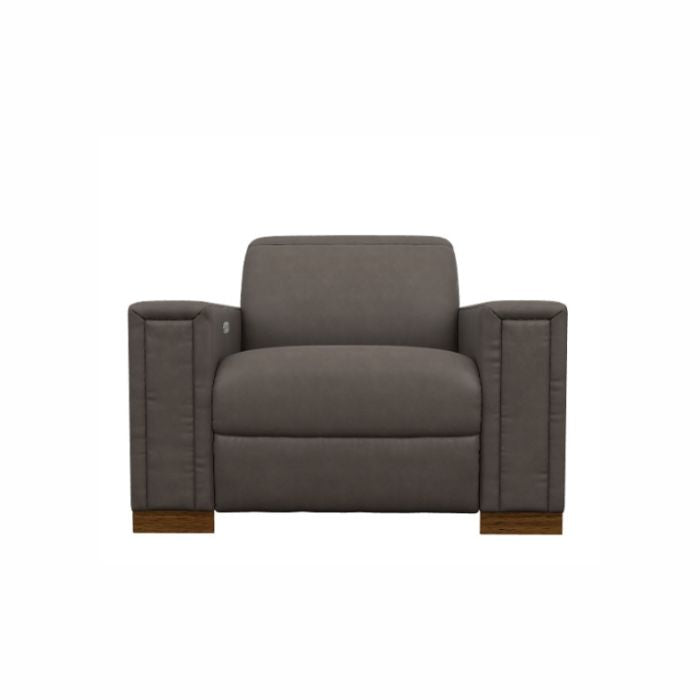 LAZBOY Armitage Leather Reclining Chair and a Half / Greystone