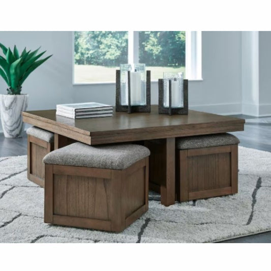 ASHLEY Boardernest Coffee Table w/ 4 Stools