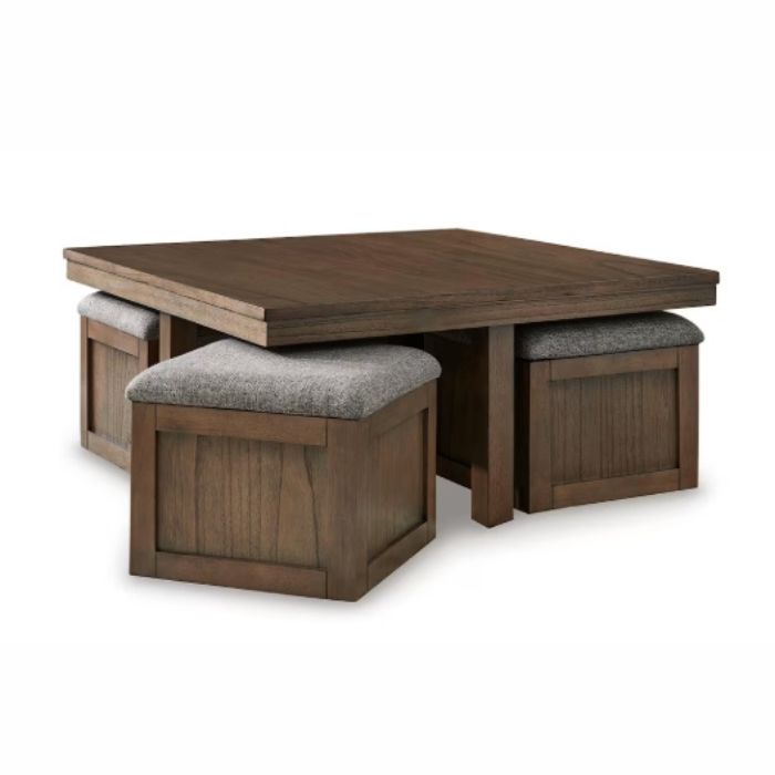 ASHLEY Boardernest Coffee Table w/ 4 Stools