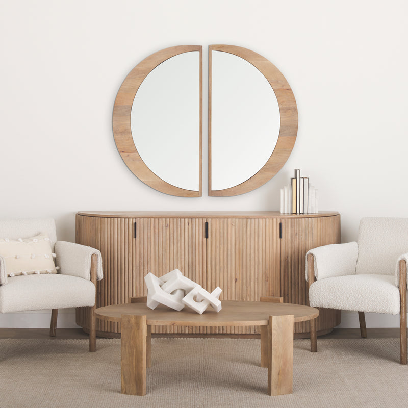 Mercana Celeste Light Brown Wood Large Mirror
