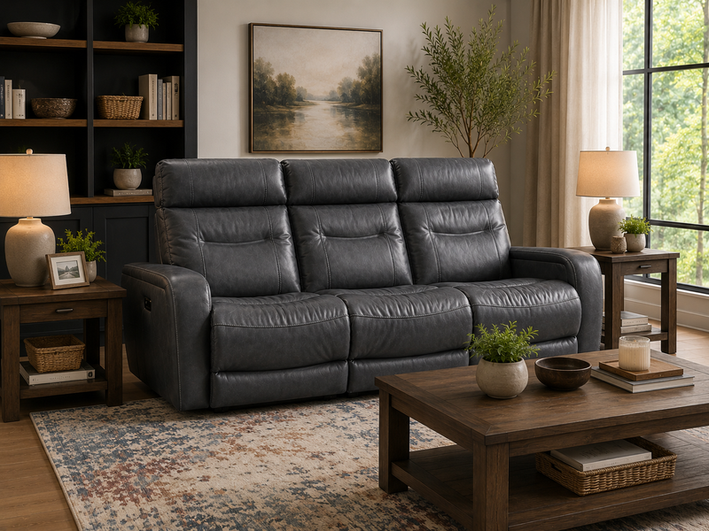 LAZBOY Baron Recling Sofa / Blue Grey