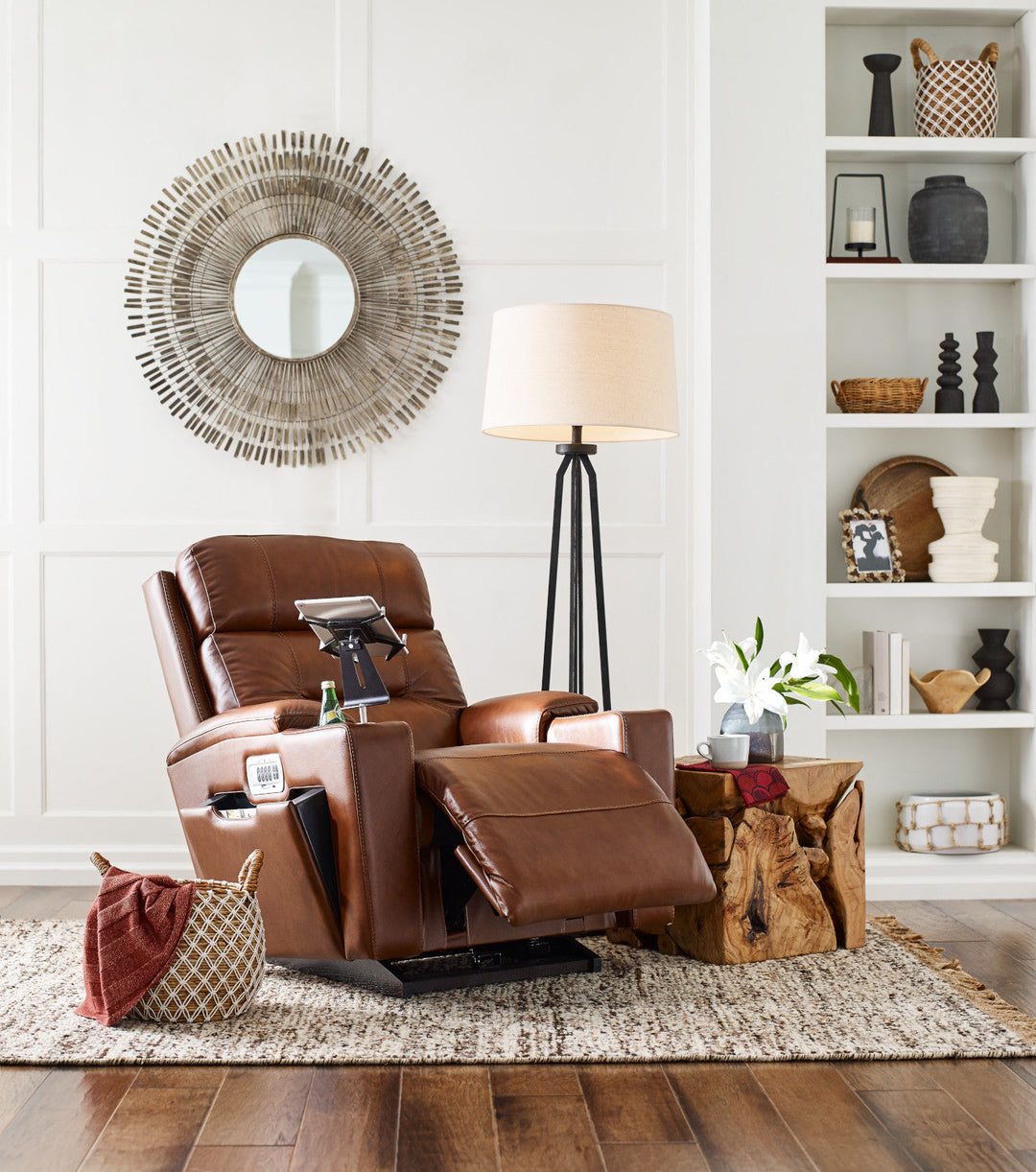 Louis　ブラック、ブラウンセット Hawthorn Power Reclining Sofa w/ Headrest & Lumbar | La-Z-Boy