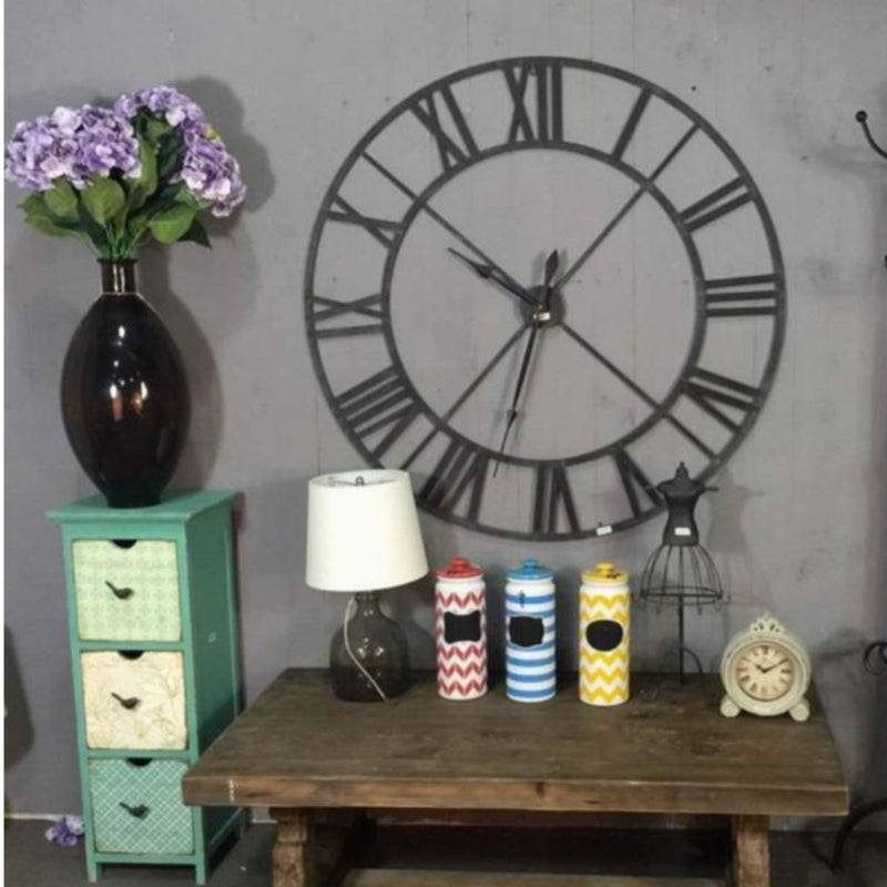 Splash Large Iron Farmhouse Clock
