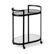 Mercana Eleonore Black Metal Frame Two-Tier w/Glass Shelves Bar Cart