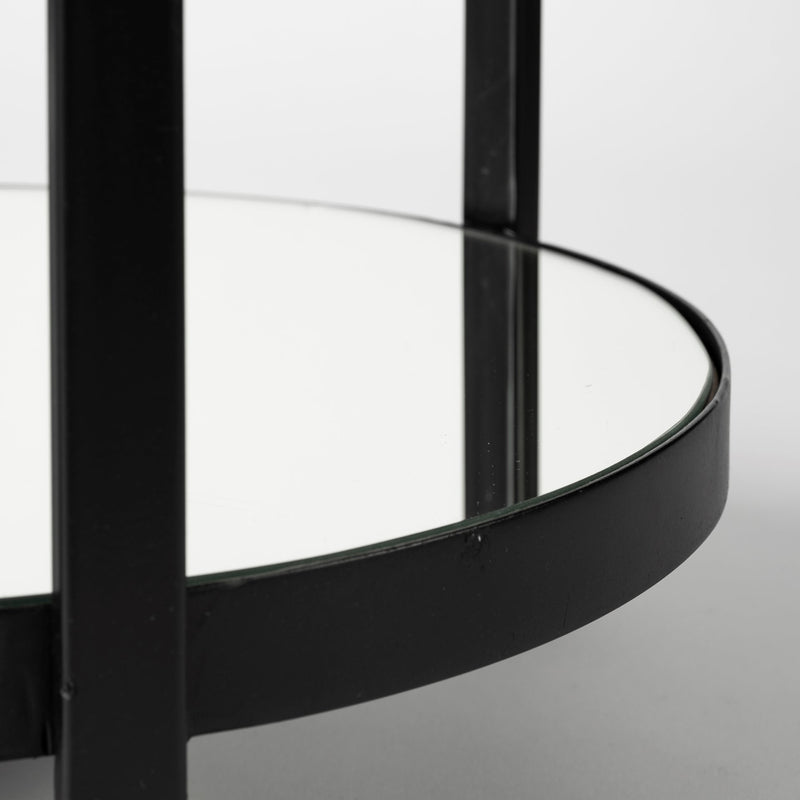 Mercana Eleonore Black Metal Frame Two-Tier w/Glass Shelves Bar Cart