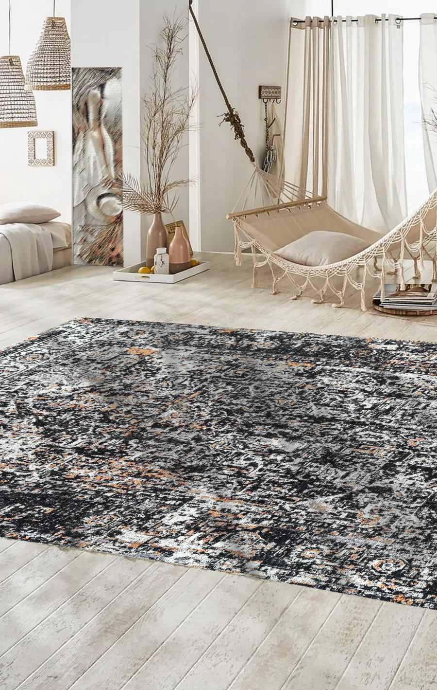 Mother Ruggers Jacquard Black Cooper Rug