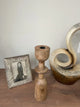 12" wood taper candle holder
