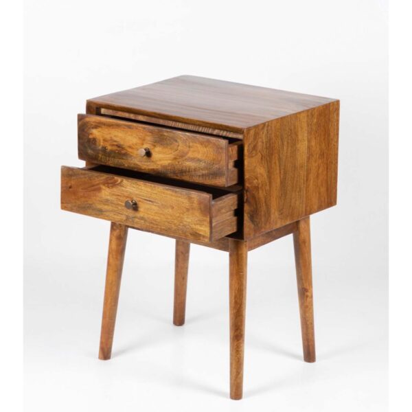 Mid-Century Mango Wood Nightstand