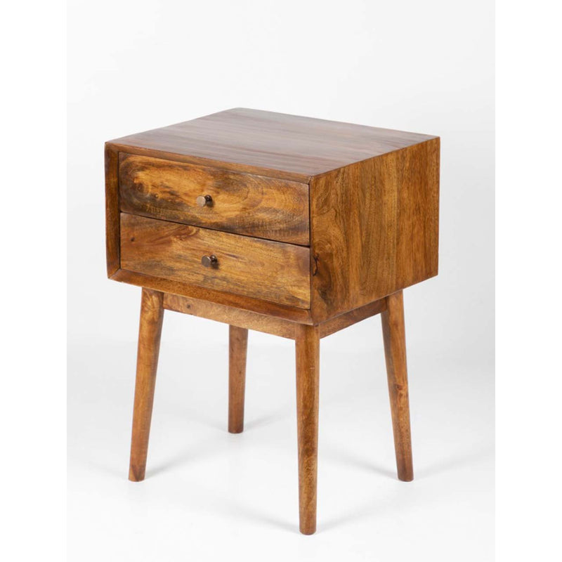 Mid-Century Mango Wood Nightstand