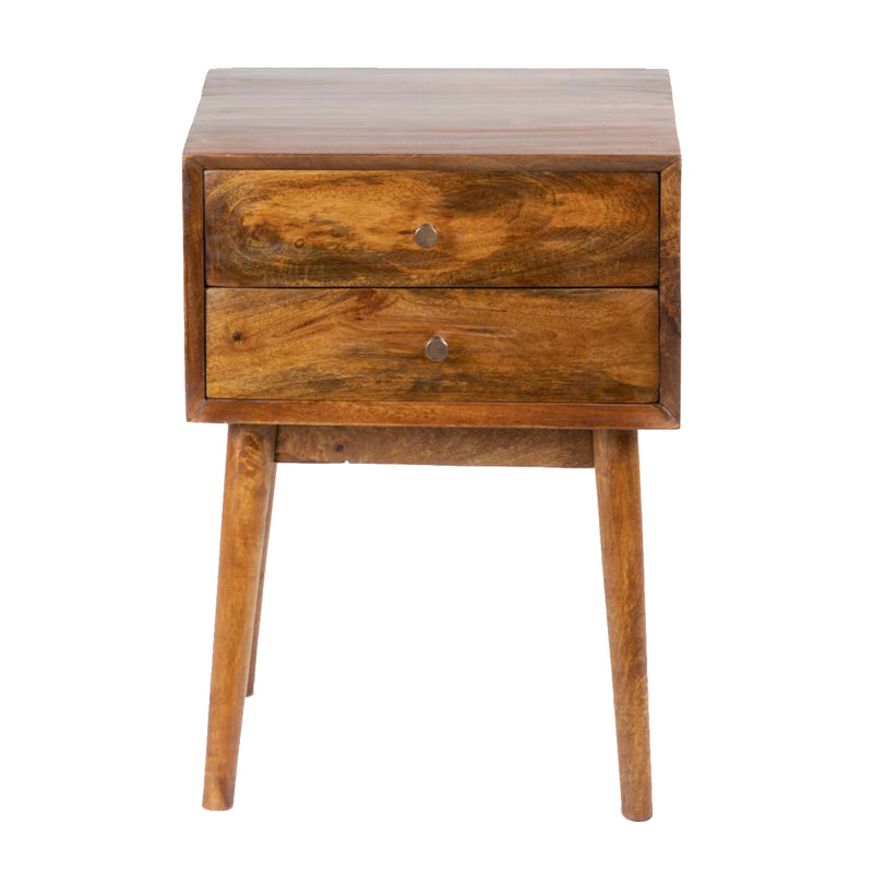 Mid-Century Mango Wood Nightstand