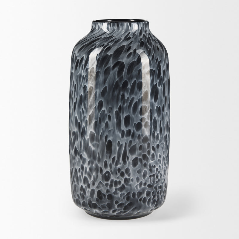 Mercana Masai Medium Black Mottled Glass Vase