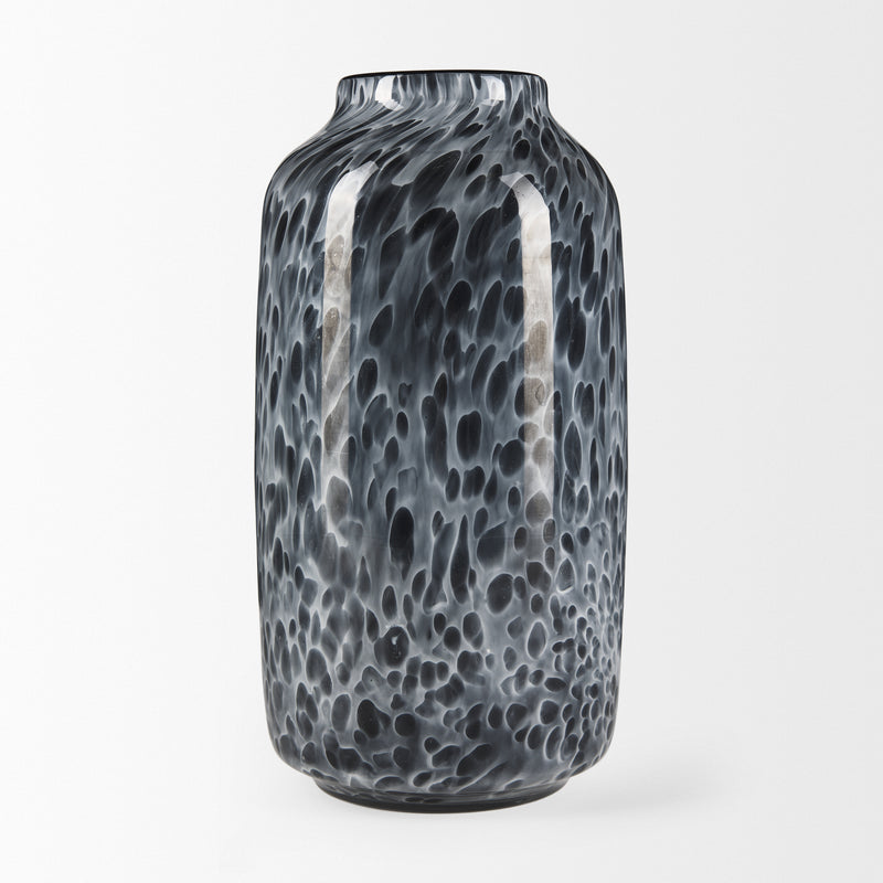 Mercana Masai Medium Black Mottled Glass Vase