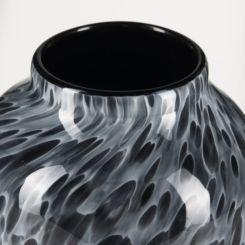 Mercana Masai Medium Black Mottled Glass Vase