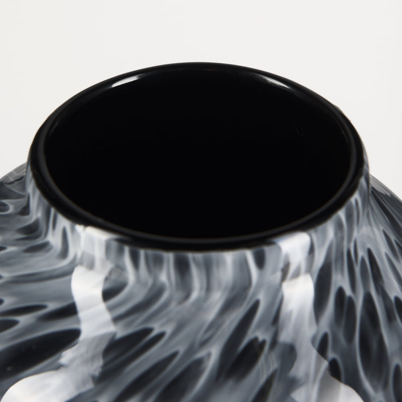 Mercana Masai Medium Black Mottled Glass Vase