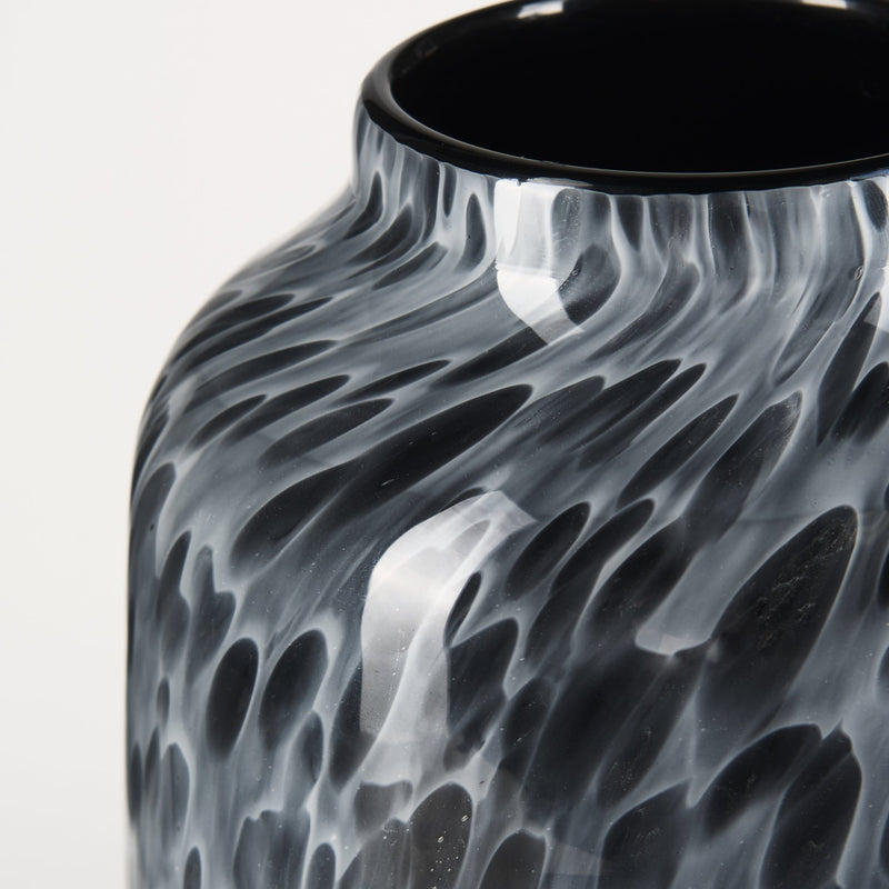 Mercana Masai Medium Black Mottled Glass Vase